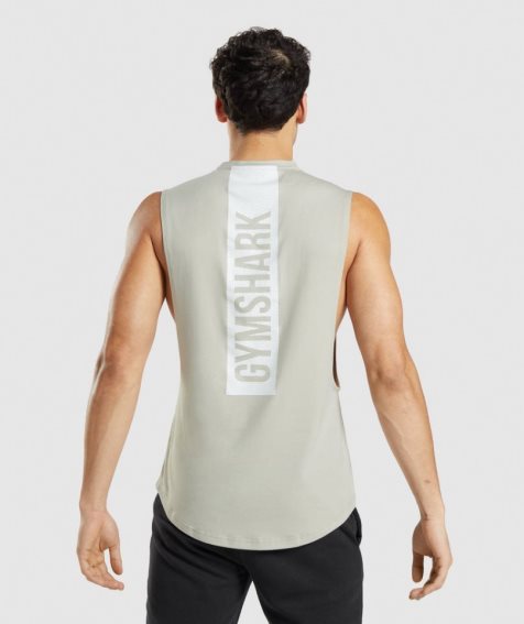 Podkoszulki Gymshark Bold Drop Arm Męskie Beżowe | PL 893PNM